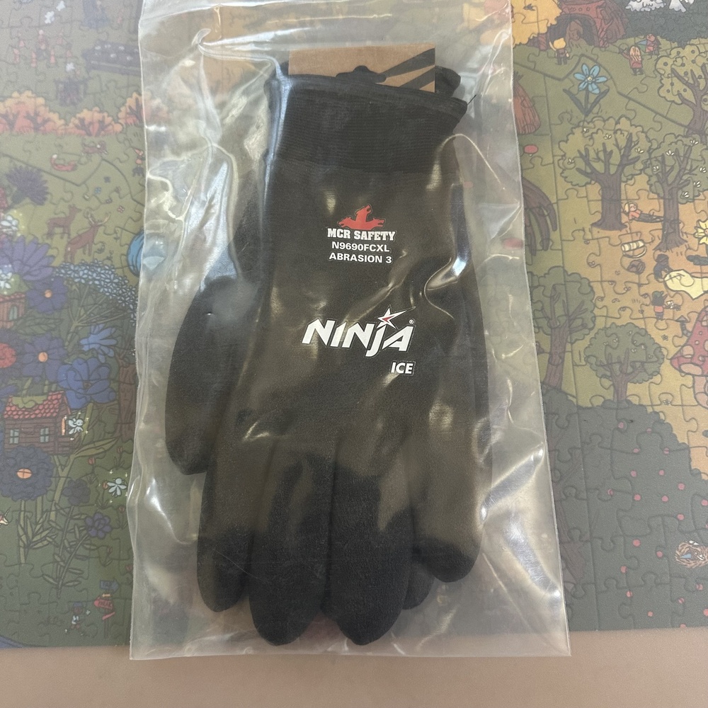 NWT MCR Safety Ninja Ice Black Insulated HPT Cut Safety Gloves Size XL